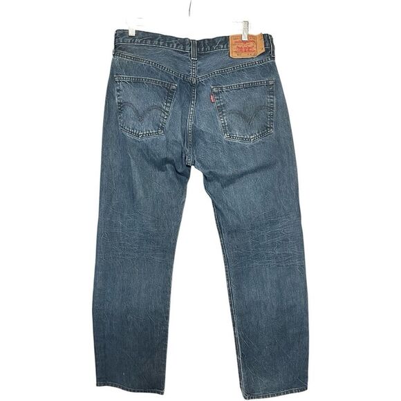 Vintage Levi's 501 Blue Straight Leg Jeans - Picture 2 of 9